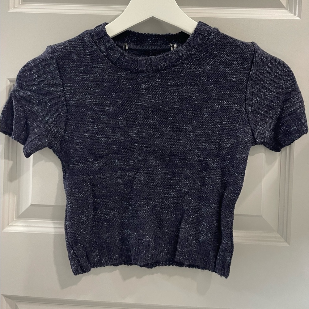 black and blue crop top